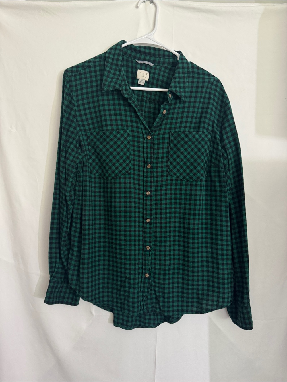 a new day Green and Black Gingham Button-Down Shirt